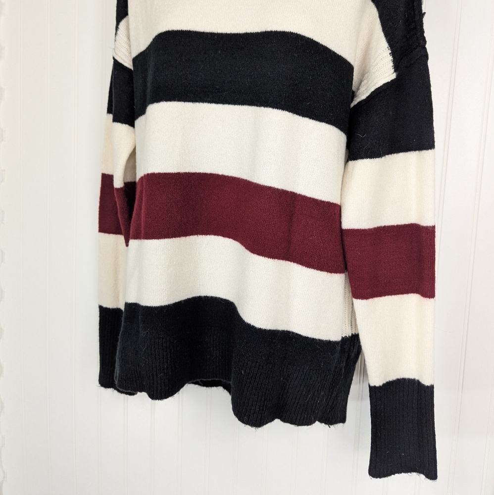 PER SE Striped Turtleneck Tunic Sweater Sz L - Picture 4 of 11